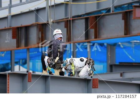 高所作業者　高い所で作業する人 117284157