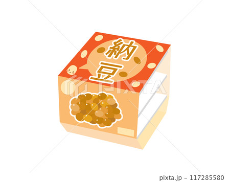 納豆3パックをイメージしたパッケージのイラスト 117285580