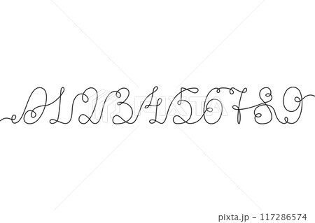 Hand drawn decorative Numbers from 0 to 9 in one continuous line. Line Art lettering design concept 117286574