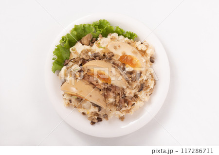 いぶりがっこ入り　和風ポテトサラダ 117286711