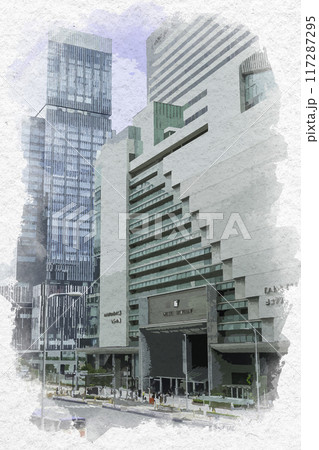 水彩画風 梅田 JR大阪駅 百貨店口 大阪府大阪市 水彩画風 梅田 JR大阪駅 百貨店口 大阪府大阪市 117287295