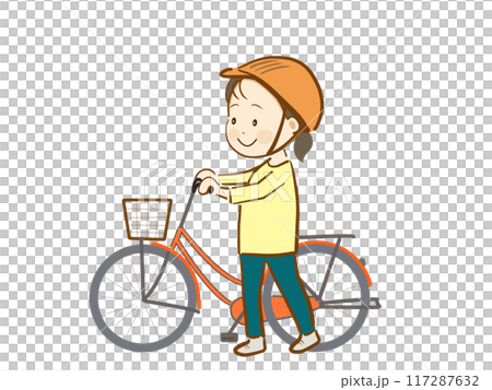 自転車を押して歩く 117287632