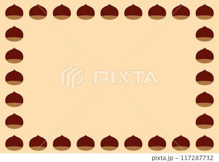 秋の紅葉の栗フレーム背景30橙色 117287732
