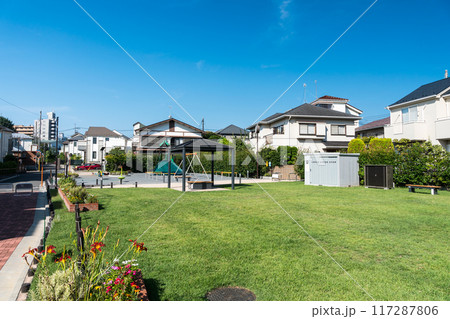 中原もみじ防災公園 全景 京王線つつじヶ丘駅 北口 夏晴れの青空 東京都三鷹市 中原もみじ防災公園 全景 京王線つつじヶ丘駅 北口 夏晴れの青空 東京都三鷹市 117287806