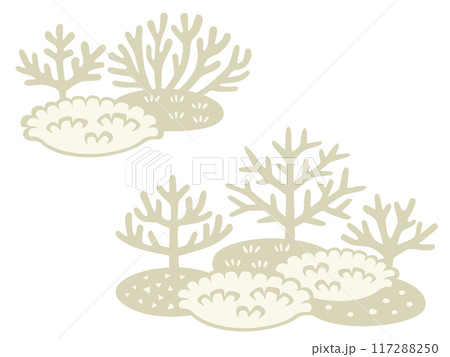 白化したサンゴのイラスト 白化したサンゴのイラスト 117288250