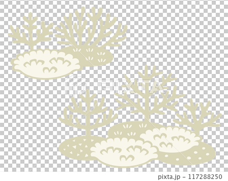 白化したサンゴのイラスト 白化したサンゴのイラスト 117288250