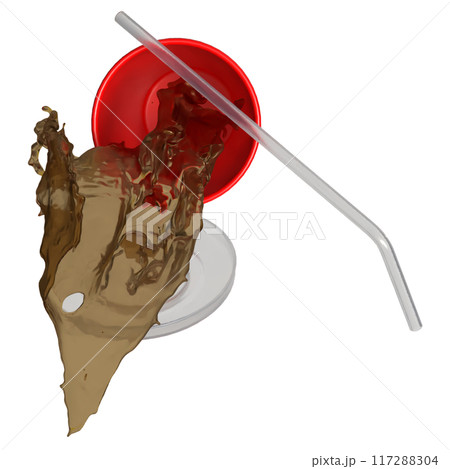 The Cola splash for drink or entertainment concept 3d rendering. The Cola splash for drink or entertainment concept 3d rendering. 117288304