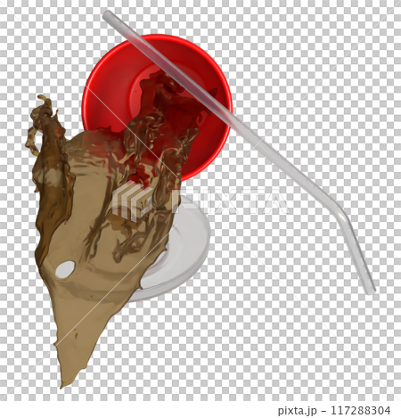 The Cola splash for drink or entertainment concept 3d rendering. The Cola splash for drink or entertainment concept 3d rendering. 117288304