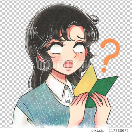 何もわからない…若葉マークを持っている初心者のイラスト 117288672