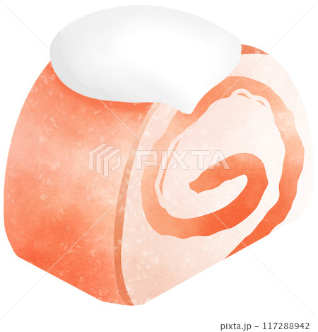 This orange swiss roll cake is made with a soft 117288942