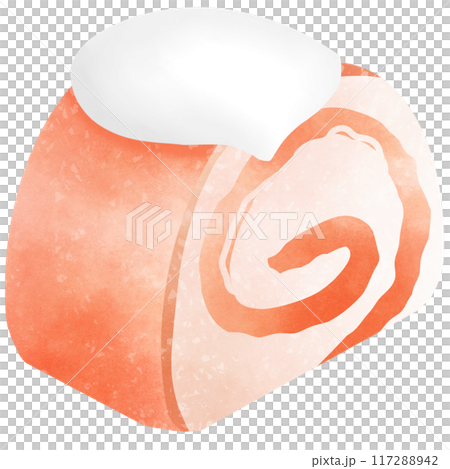 This orange swiss roll cake is made with a soft 117288942