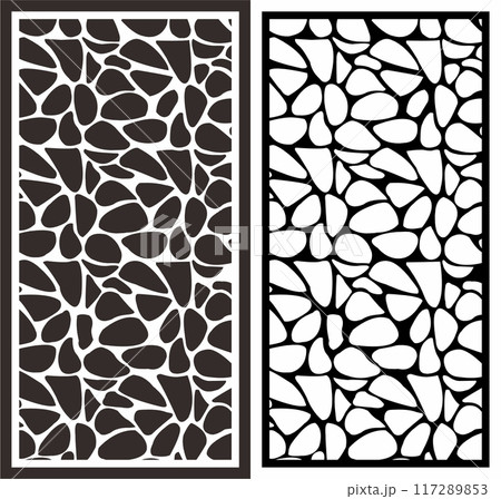 Vector Cutting Laser Motif Partition fences Facade, seamless Pattern 117289853