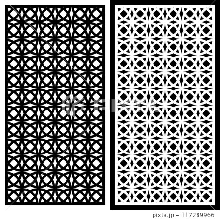 Vector Cutting Laser Motif Partition Fences Facade, Seamless Pattern Vector Cutting Laser Motif Partition Fences Facade, Seamless Pattern 117289966