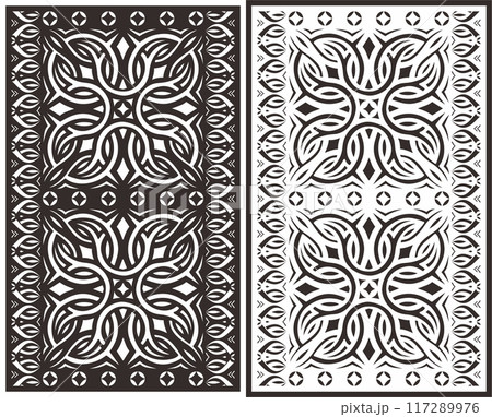 Vector Cutting Laser Motif Partition Fences Facade, Seamless Pattern 117289976