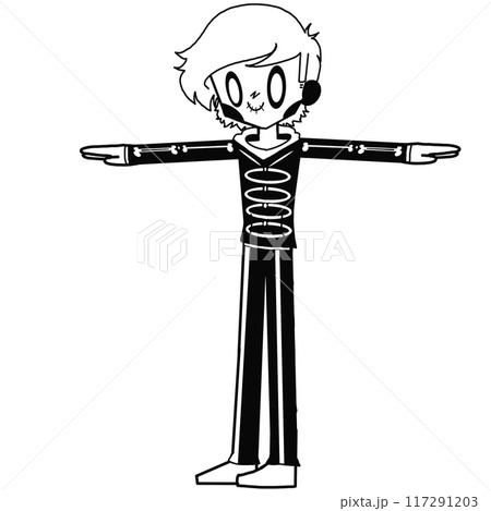 A skeleton man with a skull on his shirt and a skull on his head A skeleton man with a skull on his shirt and a skull on his head 117291203