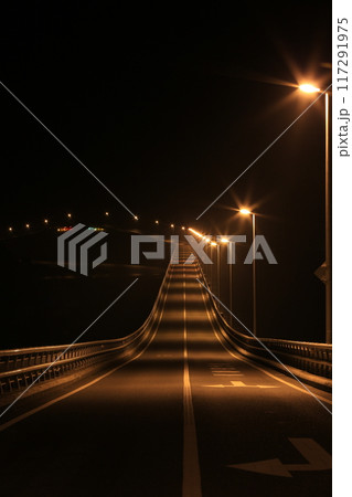 夜の海に架かる橋 117291975