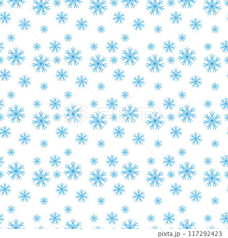 Light Blue, Green vector seamless pattern with christmas snowflakes. Colorful decorative design in xmas style with snow. Pattern for trendy fabric, wallpapers. 117292423