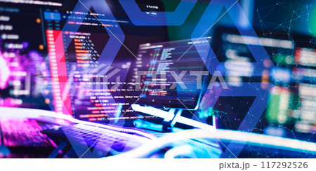 Digital technology industry concept development of programming and coding technologies. 117292526