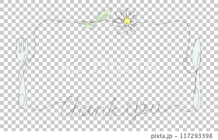 Single stroke flower and fork knife frame Single stroke flower and fork knife frame 117293398