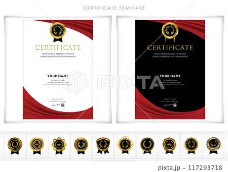 賞状、招待状、表彰状の縦型デザインテンプレート220 賞状、招待状、表彰状の縦型デザインテンプレート220 117293718