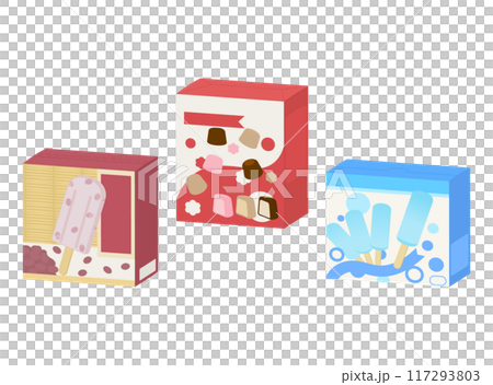 箱アイスのイラスト 箱アイスのイラスト 117293803