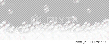 Realistic vector illustration of soap foam bubble 117294463