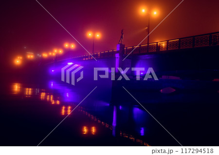 【北海道_釧路_弊舞橋】釧路の夜・霧のヌサマイ橋 117294518