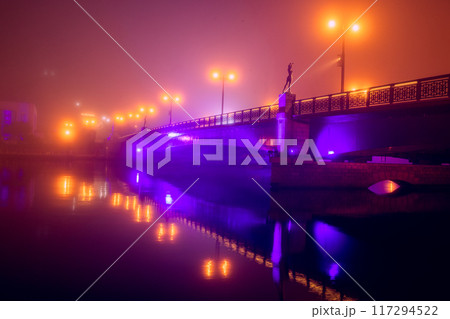 【北海道_釧路_弊舞橋】釧路の夜・霧のヌサマイ橋 117294522