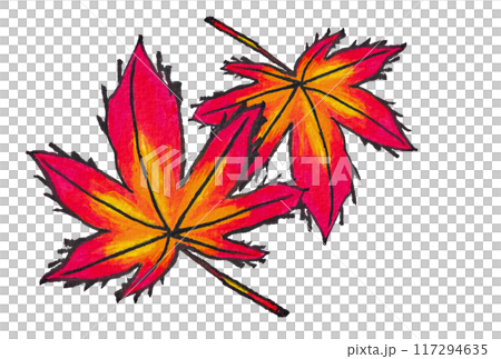 手繪水彩畫兩幅(圖畫字母)《秋葉》 手繪水彩畫兩幅(圖畫字母)《秋葉》 117294635