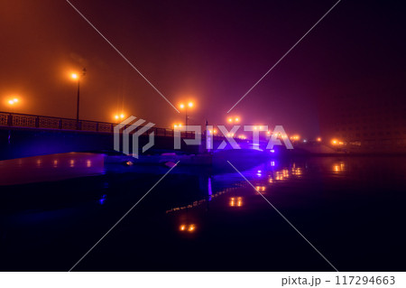 【北海道_釧路_弊舞橋】釧路の夜・霧のヌサマイ橋 117294663