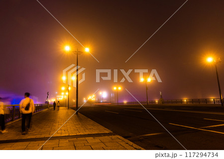 【北海道_釧路_弊舞橋】釧路の夜・霧のヌサマイ橋 117294734