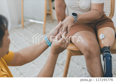 man making a proposal while giving an engagement ring 117295776