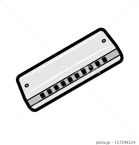 教育用楽器イラスト:ハーモニカ 教育用楽器イラスト:ハーモニカ 117296124