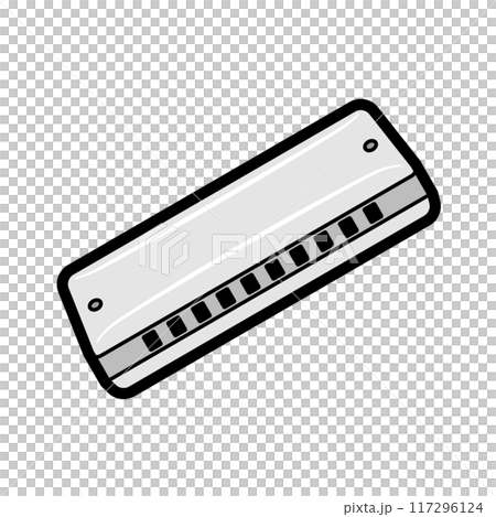 教育用楽器イラスト:ハーモニカ 教育用楽器イラスト:ハーモニカ 117296124