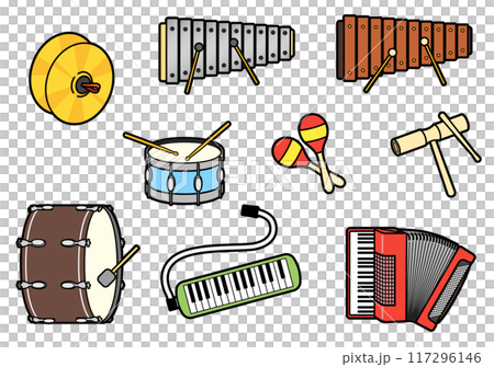 Educational musical instruments illustration set 117296146