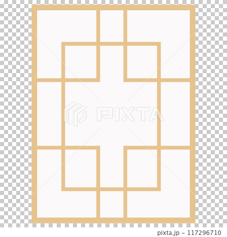 紙ありのアジアン風の窓枠や家具に使われる文様・装飾のイラスト素材　ベクター 117296710