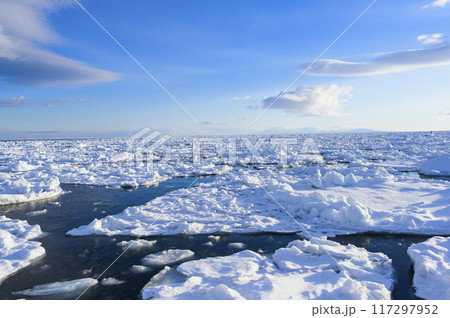 流氷と国後島 117297952