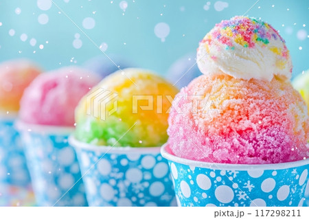 夏のひんやりカラフルデザート 117298211