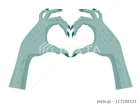 Zombie hands forming a heart shape. 117298335