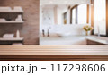 Empty countertop with blurry bathroom background, for design and decoration concepts 117298606