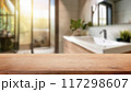 Empty countertop with blurry bathroom background, for design and decoration concepts 117298607