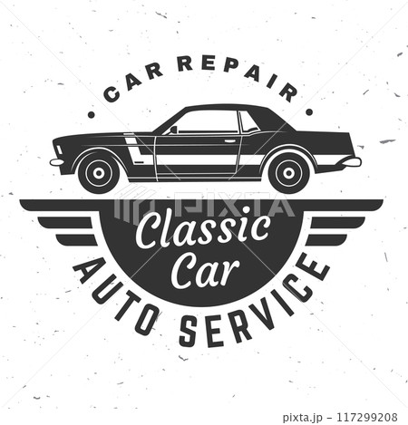 Auto service logo, emblems, badges and icons. Vector. Service car repair, restoration and car club design elements. Auto service logo, emblems, badges and icons. Vector. Service car repair, restoration and car club design elements. 117299208