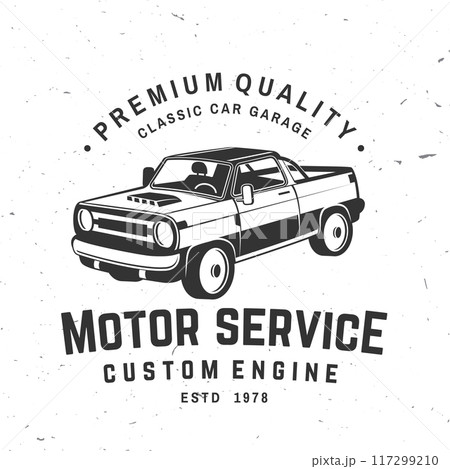 Auto service logo, emblems, badges and icons. Vector. Service car repair, restoration and car club design elements. 117299210