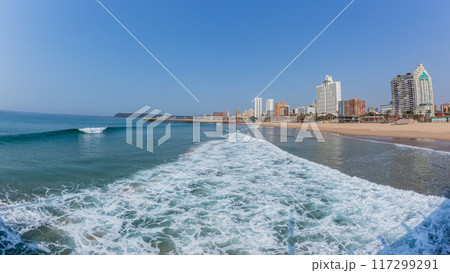 Durban Beachfront Blue Ocean Scenic Landscape 117299291