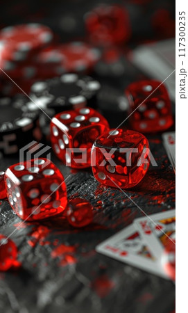 The concept of games of chance. Online casino gaming : roulette, cards, betting, chips, dice a world of chance and excitement , endless gaming possibilities and the allure of virtual fortunes. The concept of games of chance. Online casino gaming : roulette, cards, betting, chips, dice a world of chance and excitement , endless gaming possibilities and the allure of virtual fortunes. 117300235