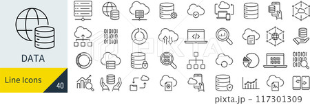データに関するアイコンセット 117301309
