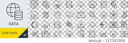 數據相關的圖標集 117301309