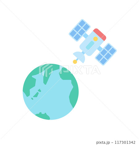 地球と人工衛星 117301342