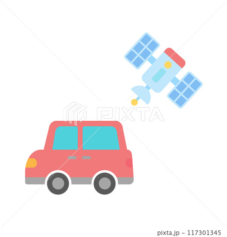 車と人工衛星 117301345