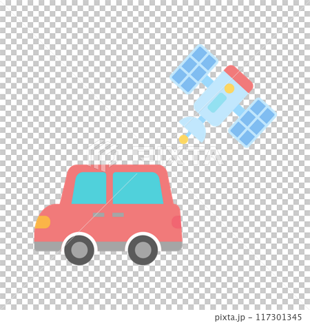 車と人工衛星 117301345
